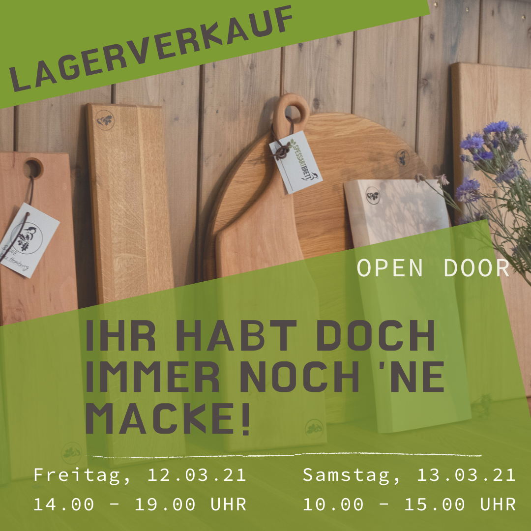 Lagerverkauf am Freitag 12.03. und Samstag 13.03.