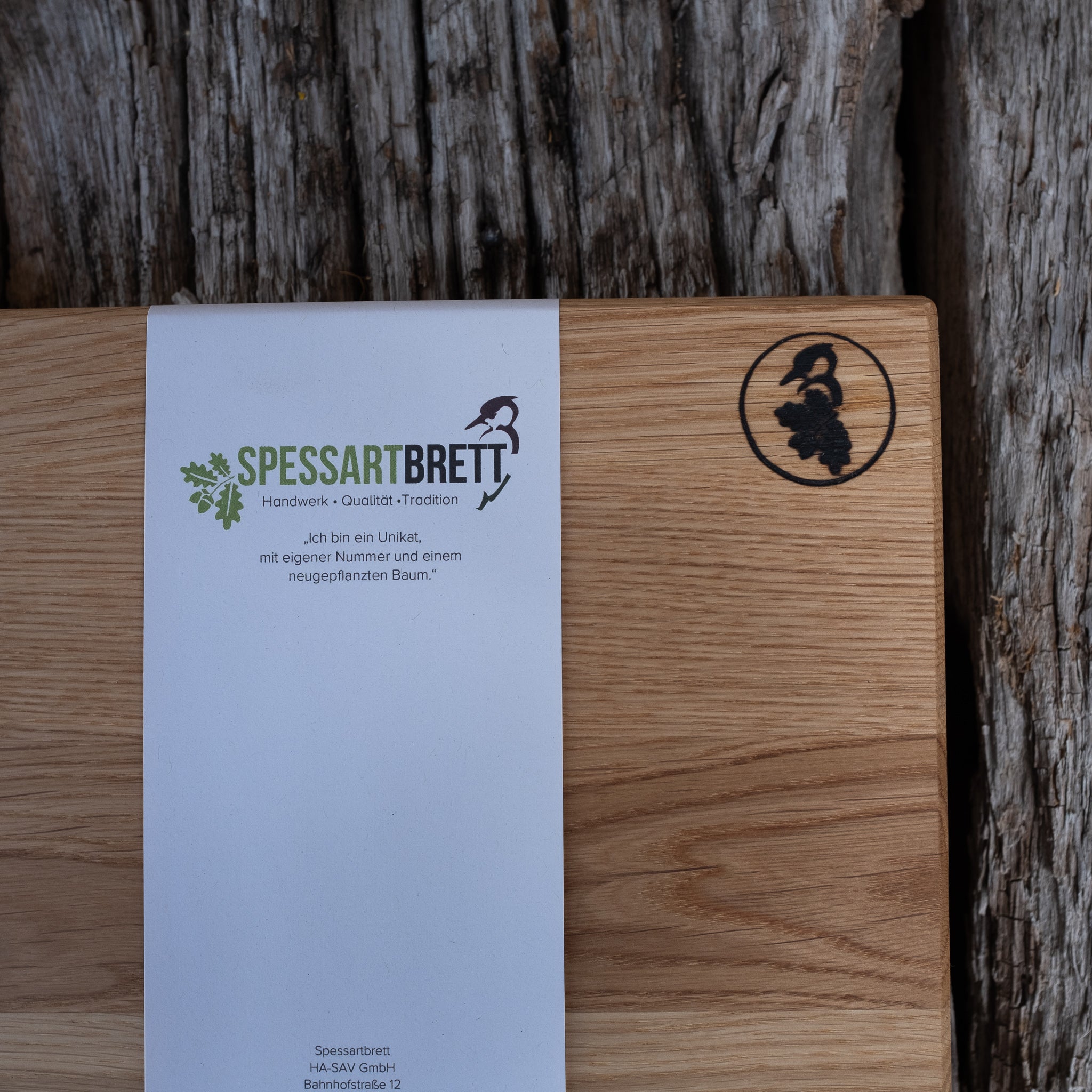 Schneideblock von Spessartbrett als Mitarbeitergeschenk