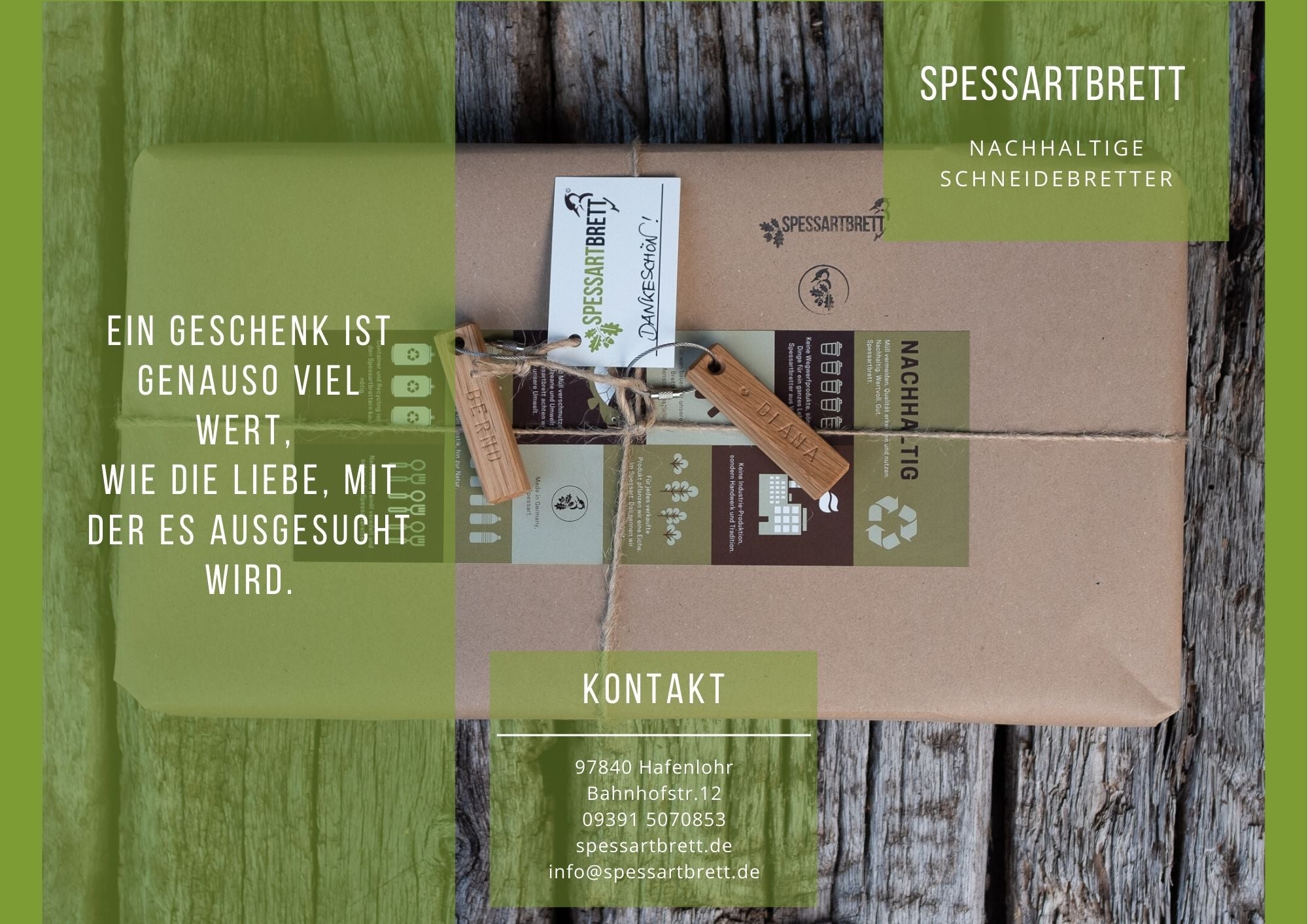 Flyer für nachhaltige Weihnachtsgeschenke, 2020