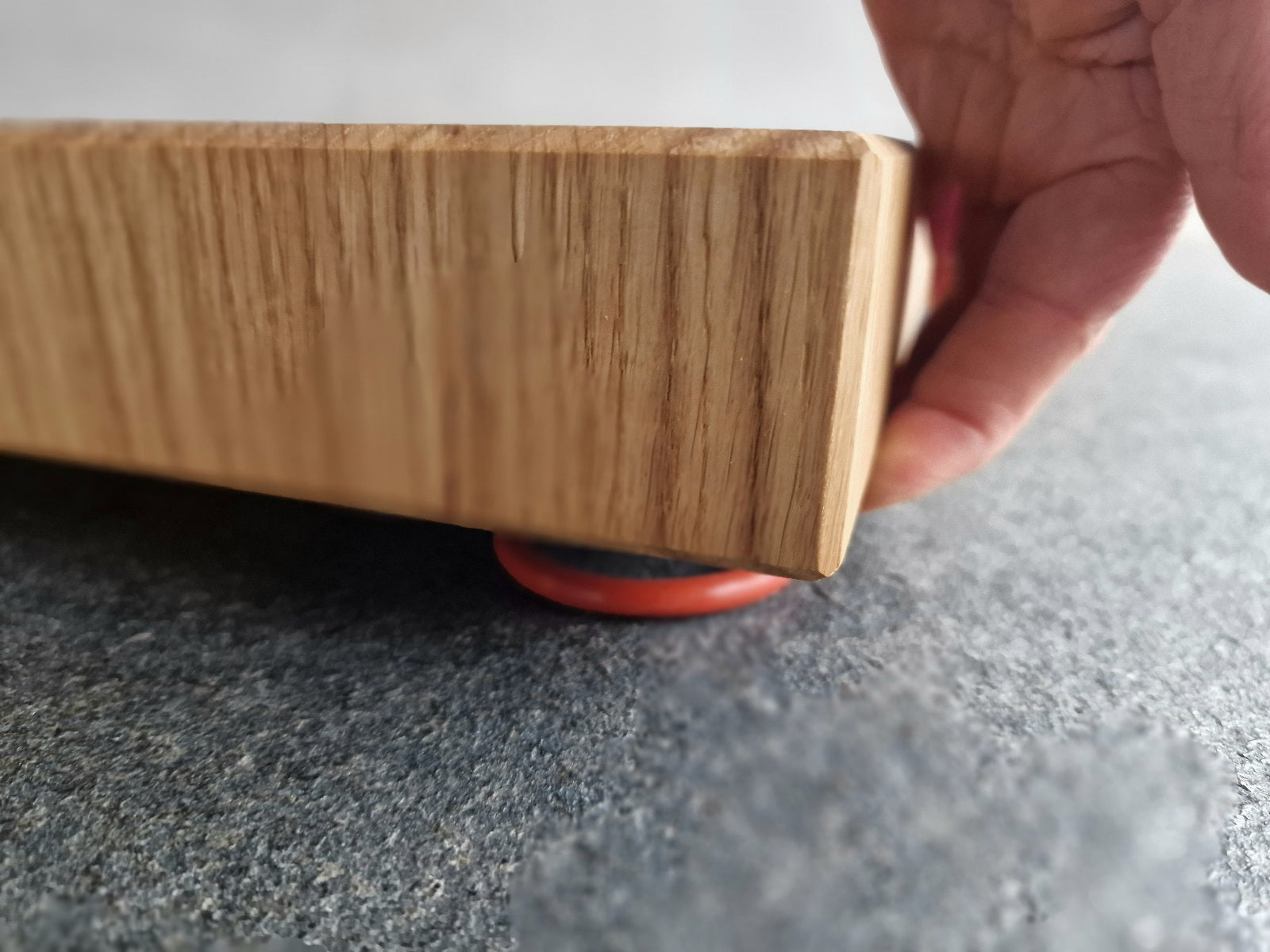 Stirnholz Schneideblock mit Griffmulden, Eiche