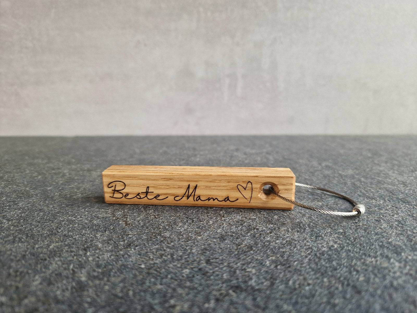 Holz Schlüsselanhänger mit "beste Mama".