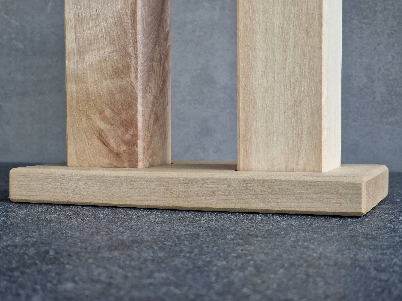 Detailansicht eines Mühlentellers aus Hainbuche.