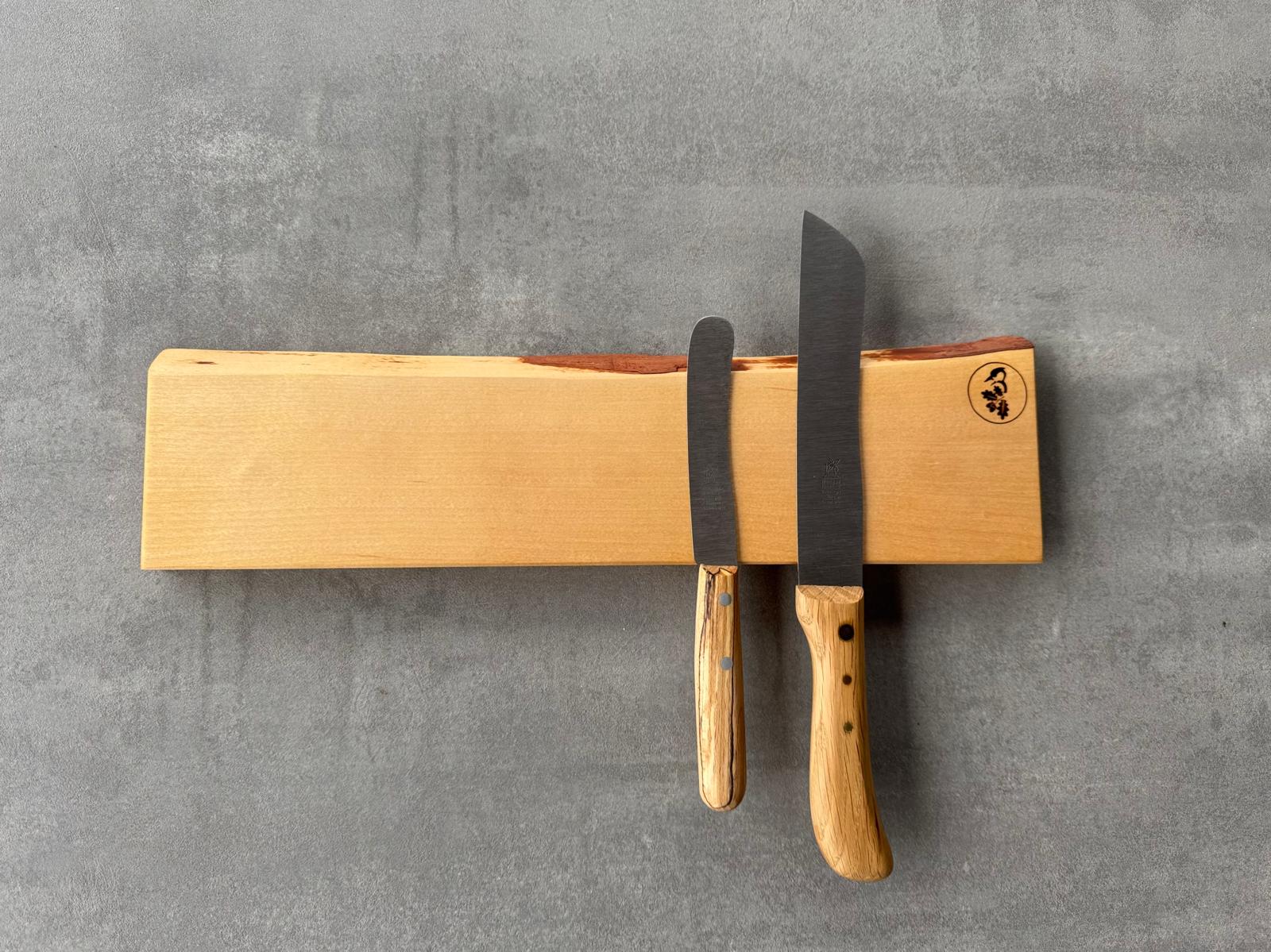 Birke Magnet Messerhalter für 7 Messer mit einem Windmühlenmesser Brotmesser Hamburger.