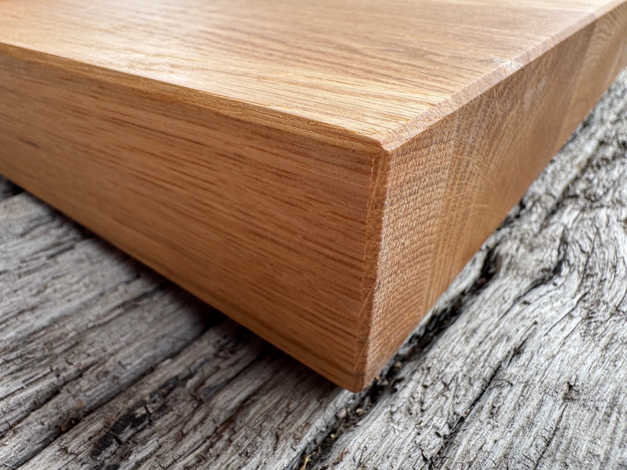 Eiche Schneideblock Kante im Detail