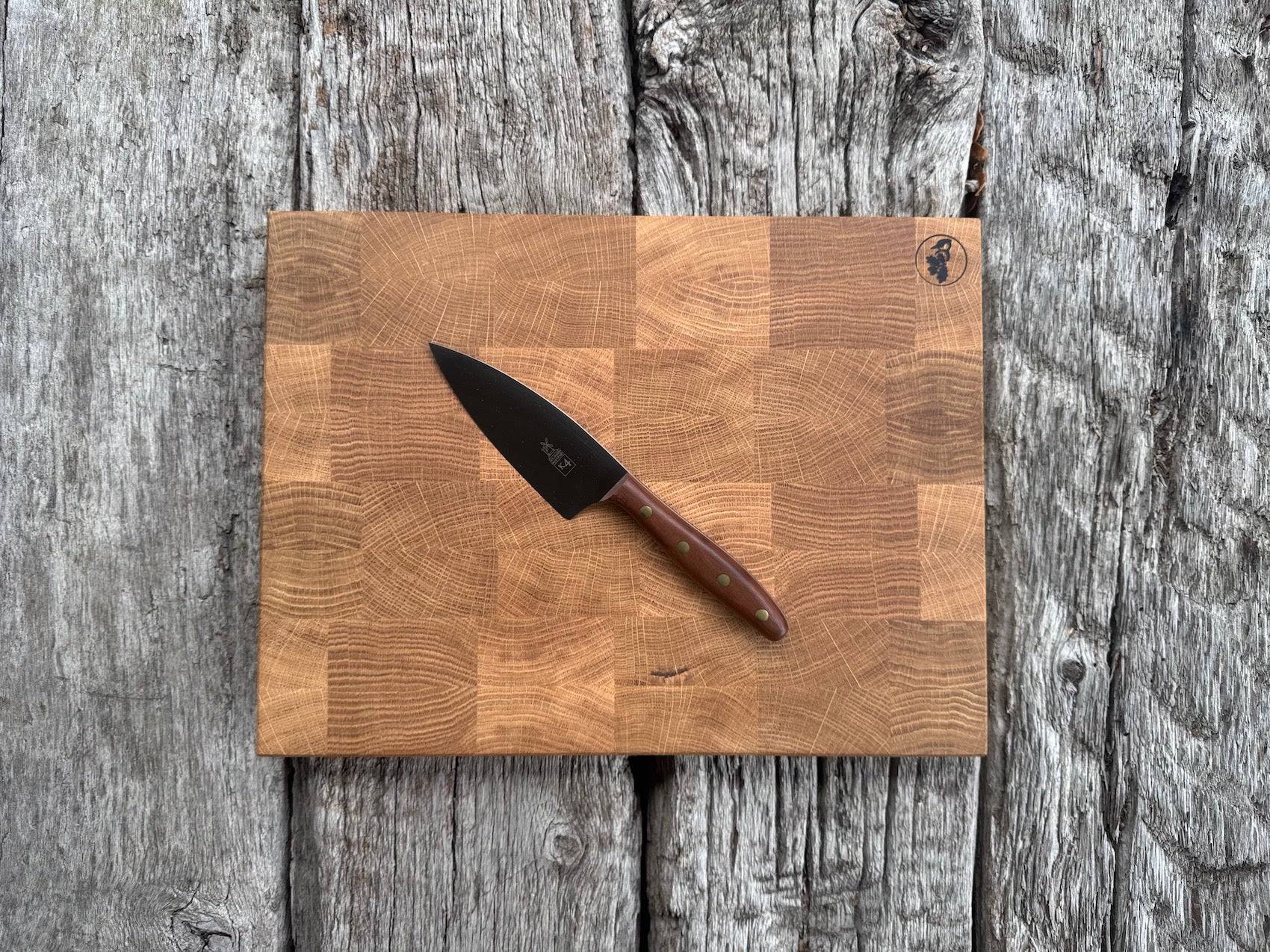 Stirnholz Schneidebrett 2,5 cm dick in Eiche und Nussbaum