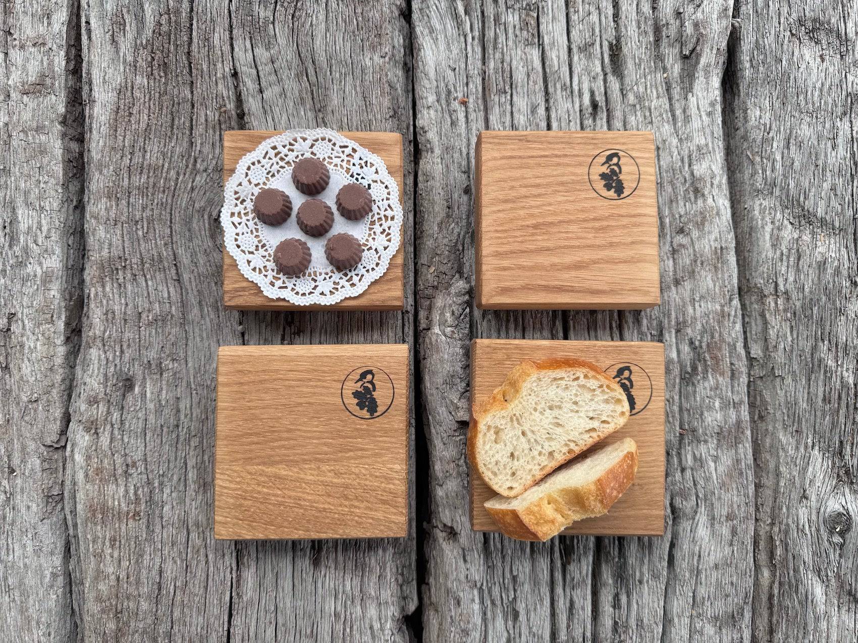 Eichenbrett, SET Mini Untersetzer in 2 Größen - Spessartbrett