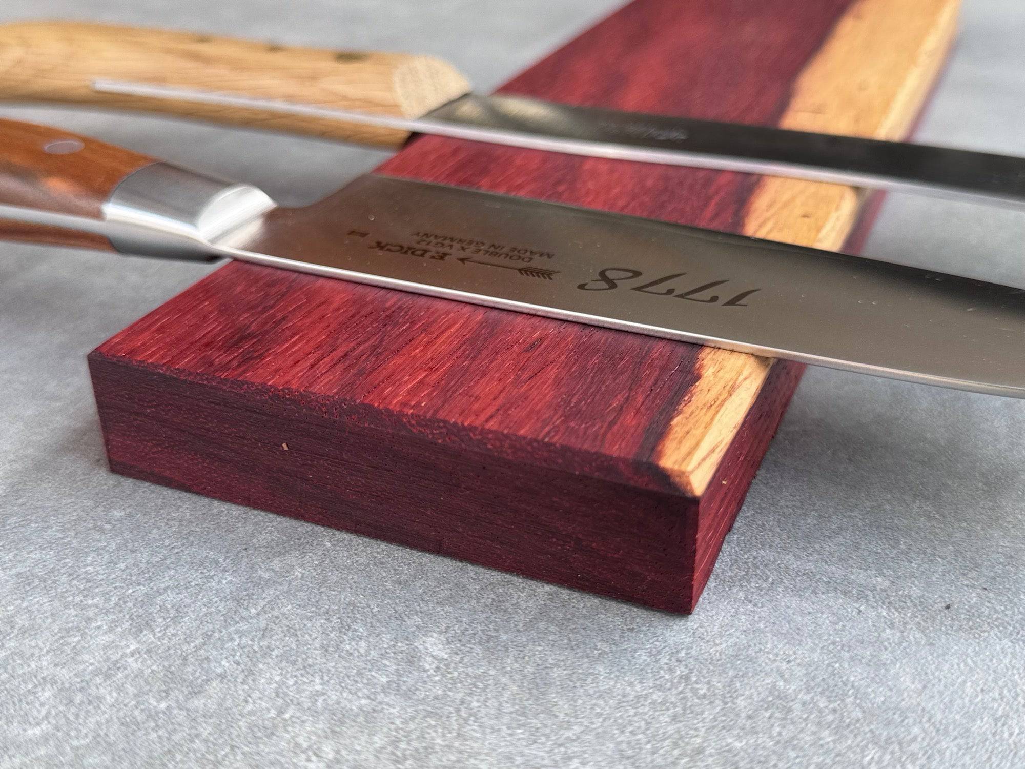 Messerleiste für 2, 4 und 6 Messer, magnetisch, aus Padouk - Spessartbrett