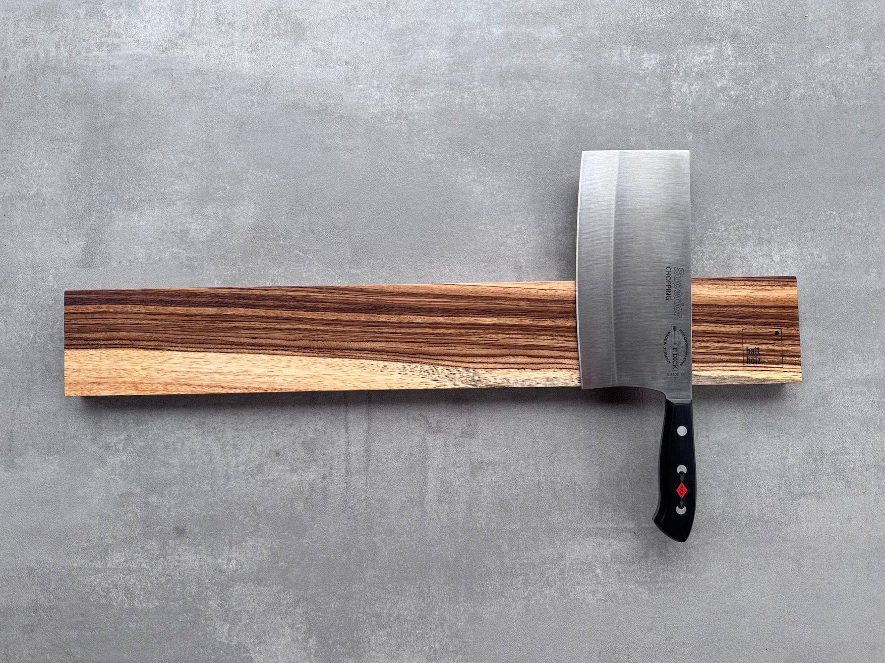 Messerhalter aus Zebrano für 8 Messer, magnetisch #1260 - Spessartbrett