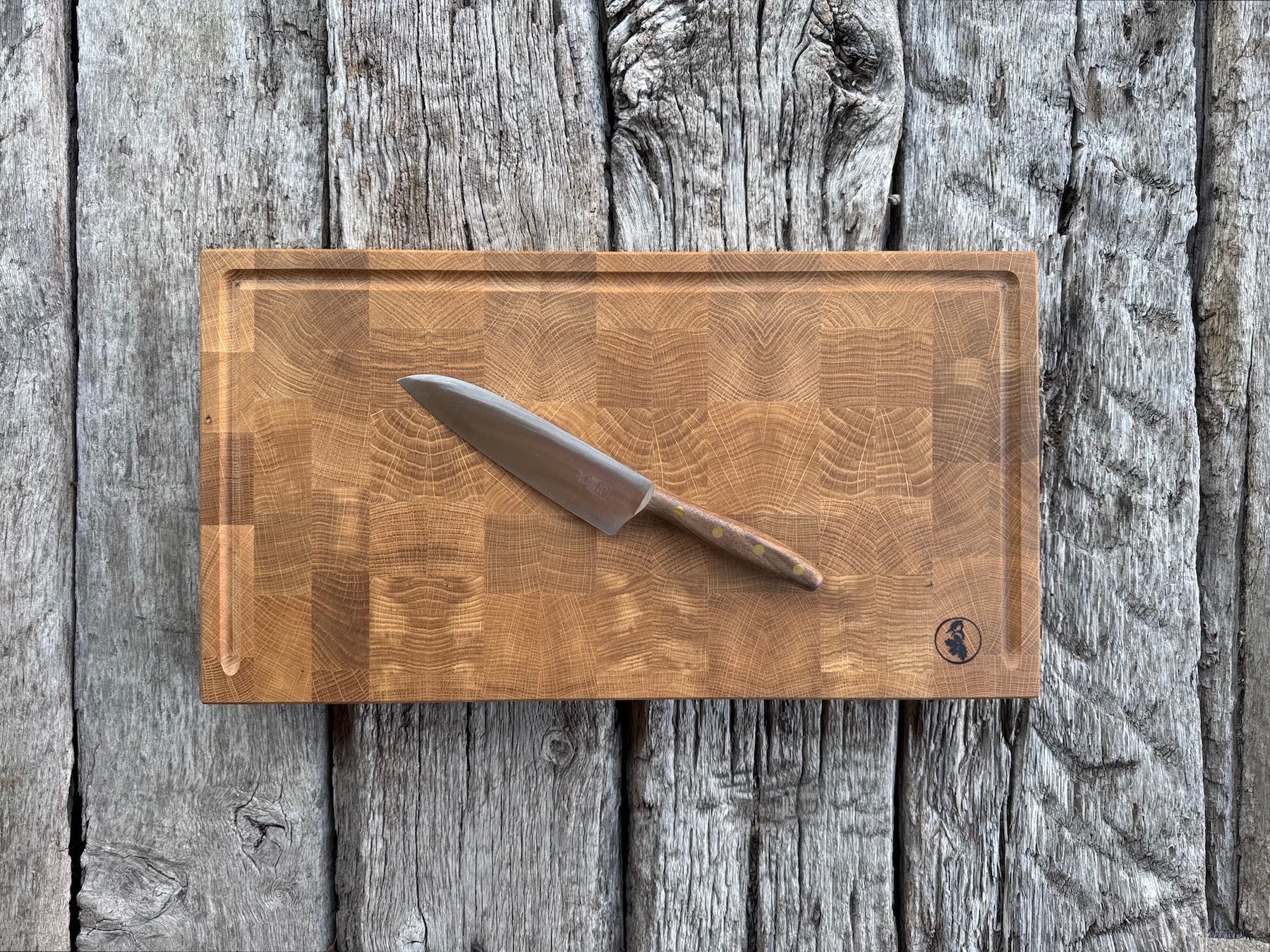 Hirnholz Schneideblock mit U-Saftrille 5 cm dick