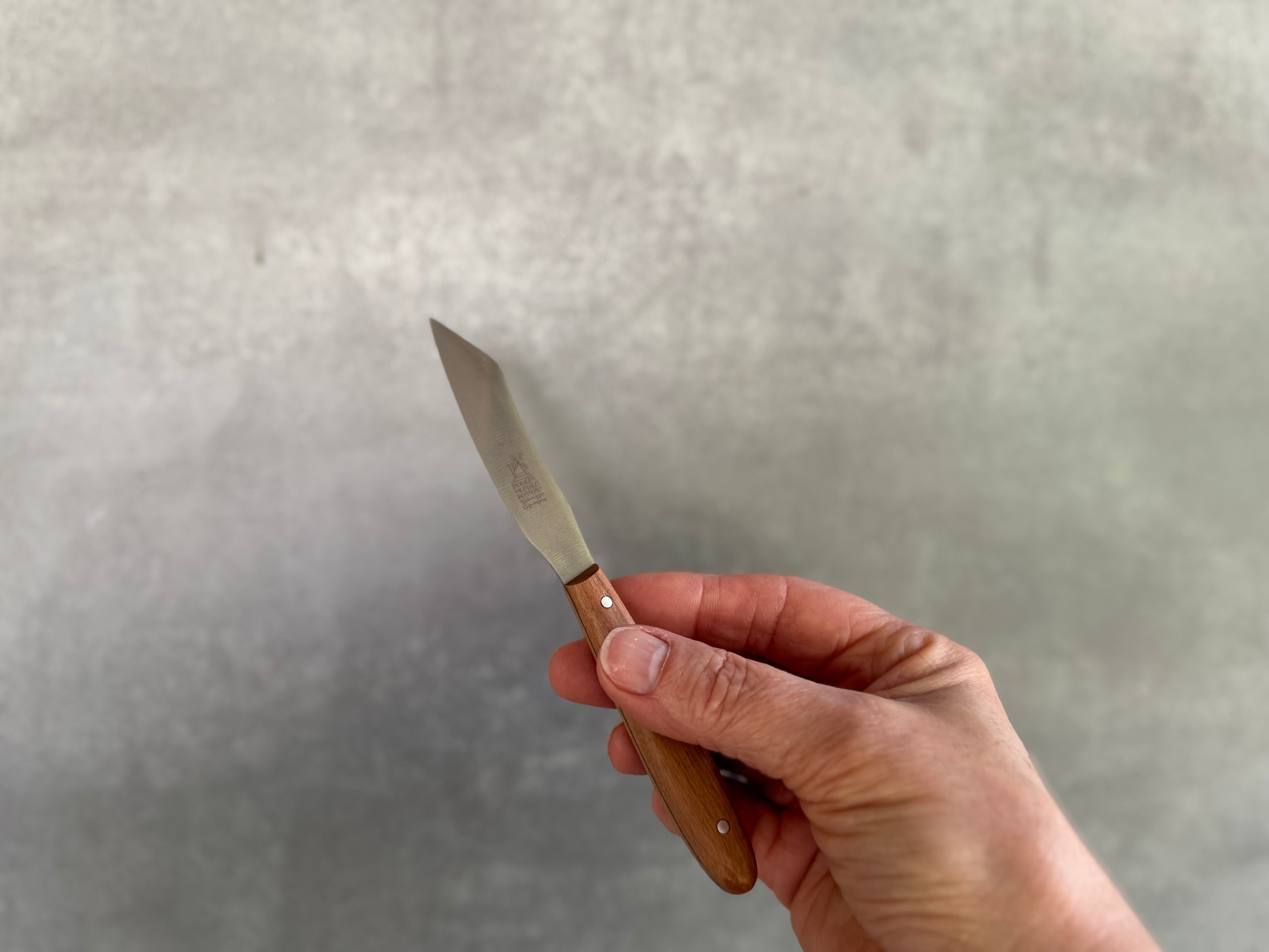 Küchen-, Obstmesser, nicht rostfrei, blaugepließtet, Griff: Kirsche