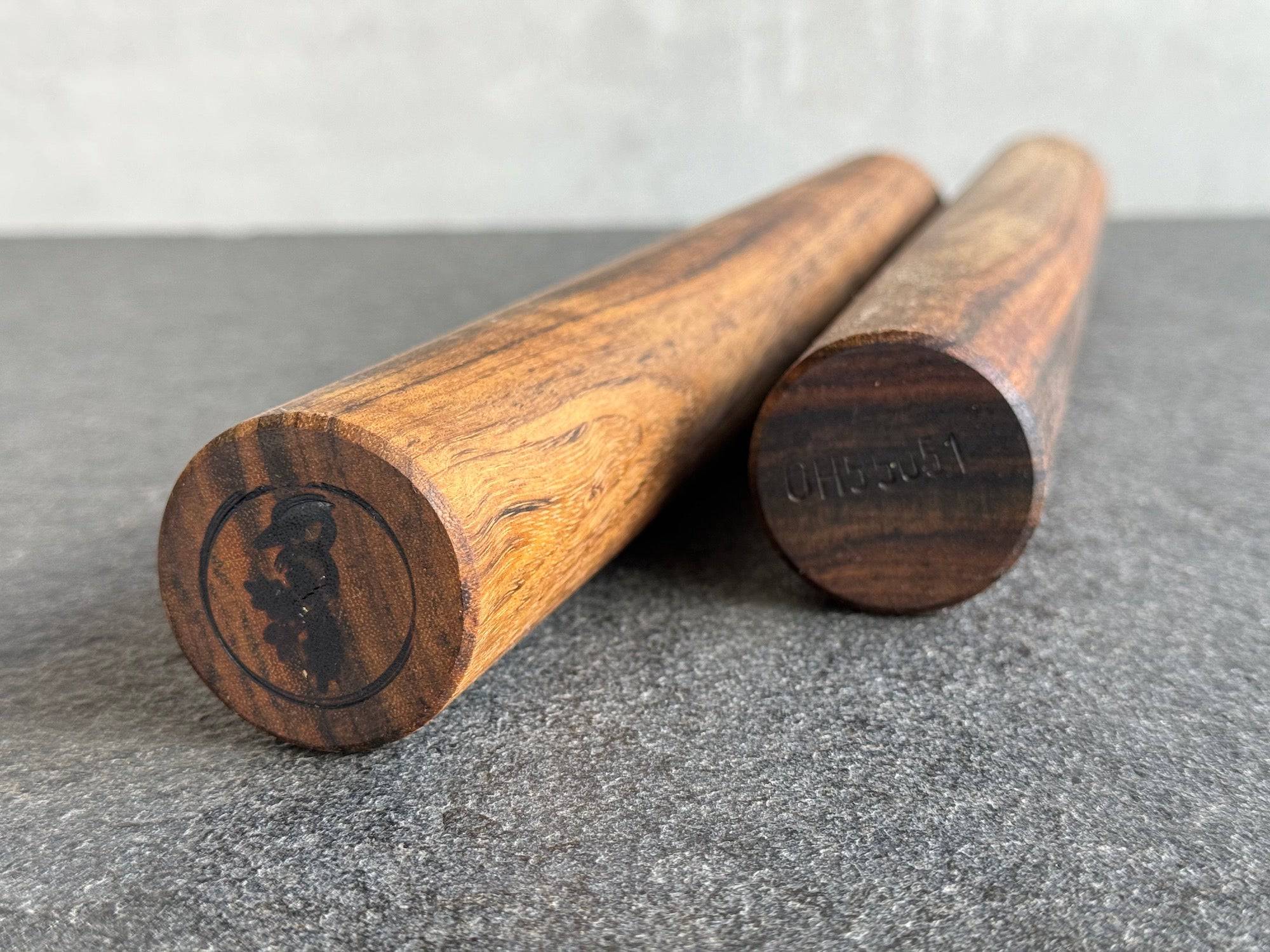 2 Teigrollen aus Ovengkol mit toller Maserung.