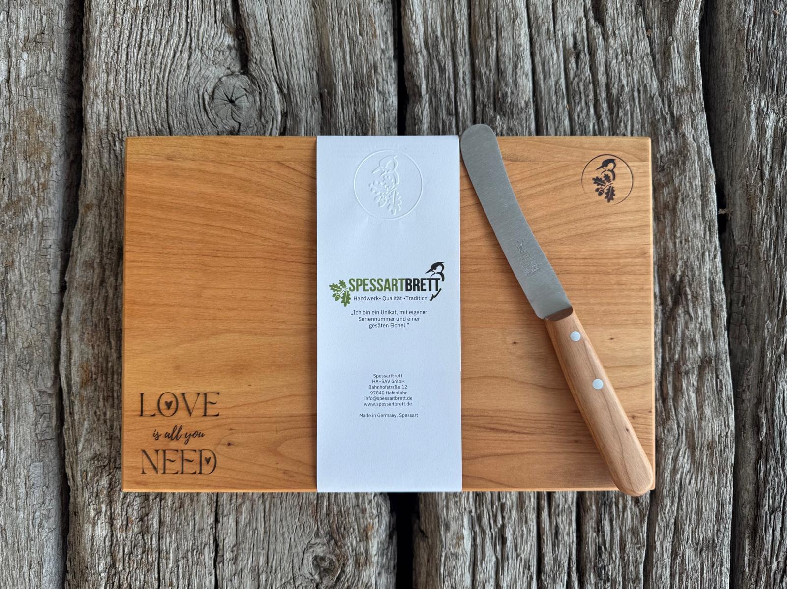 Servierbrett / Brotzeitbrett für Lieblingsmensch - Spessartbrett