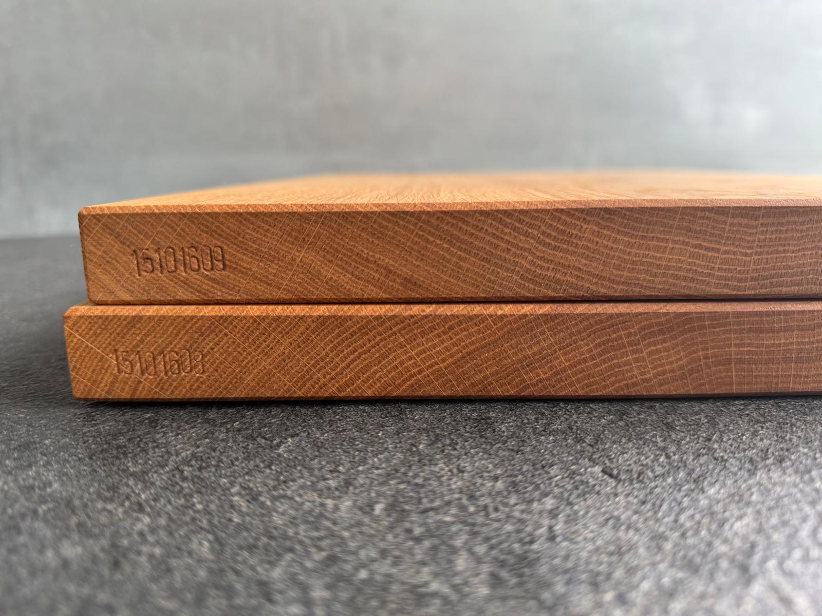 Arbeitsbrett / Schneidebrett aus Spessart-Eiche, dick, rechteckig, aus einem Stück - Spessartbrett