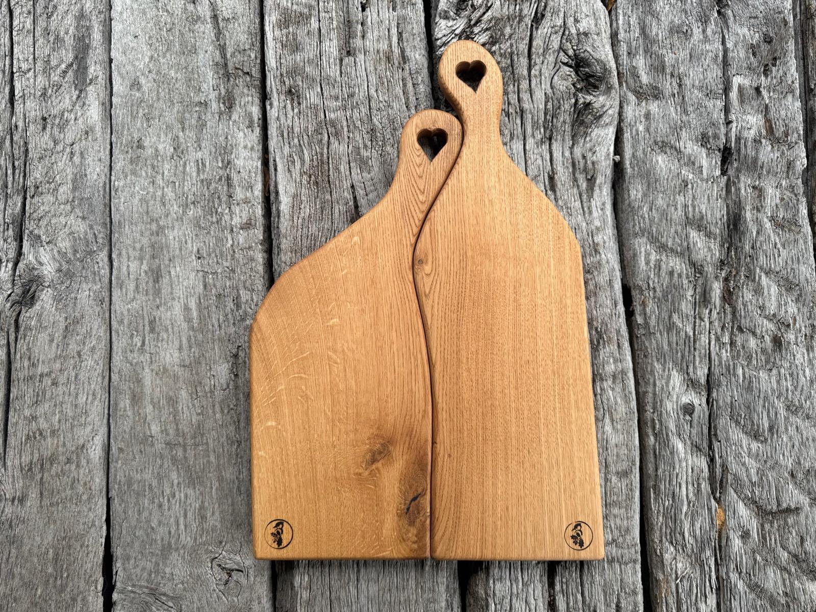 2-teiliges Partnerbrett Set aus Eiche