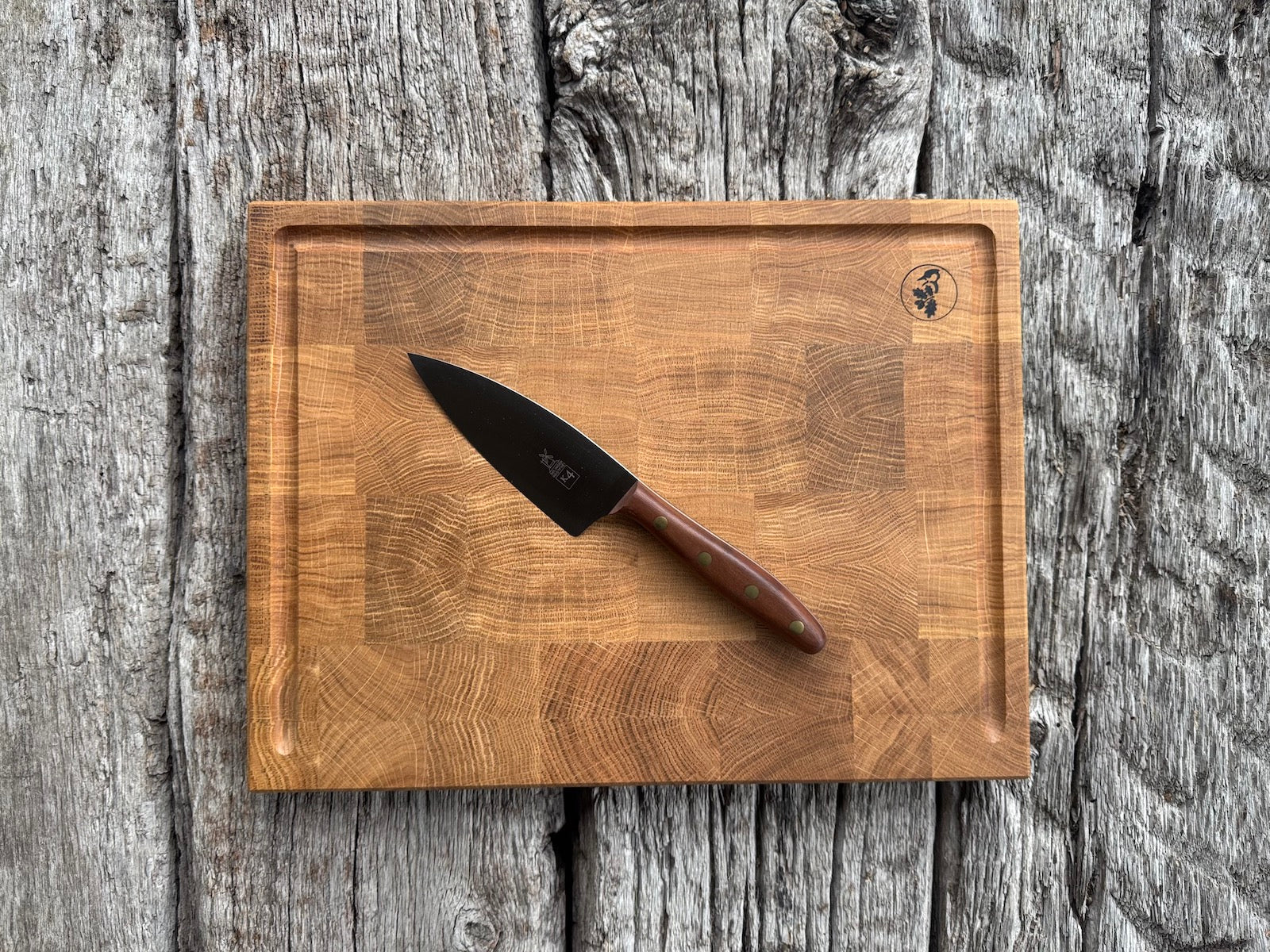 40 cm Schneidebrett aus Eiche Hirnholz