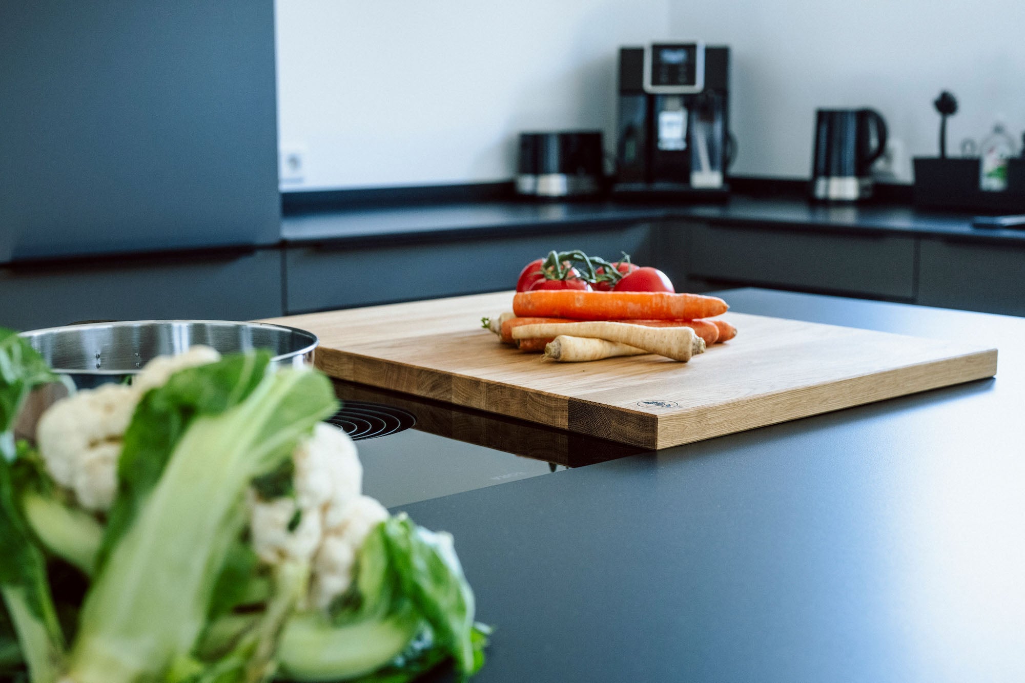 Ceranfeldabdeckung / Herdabdeckung aus Eiche - Spessartbrett