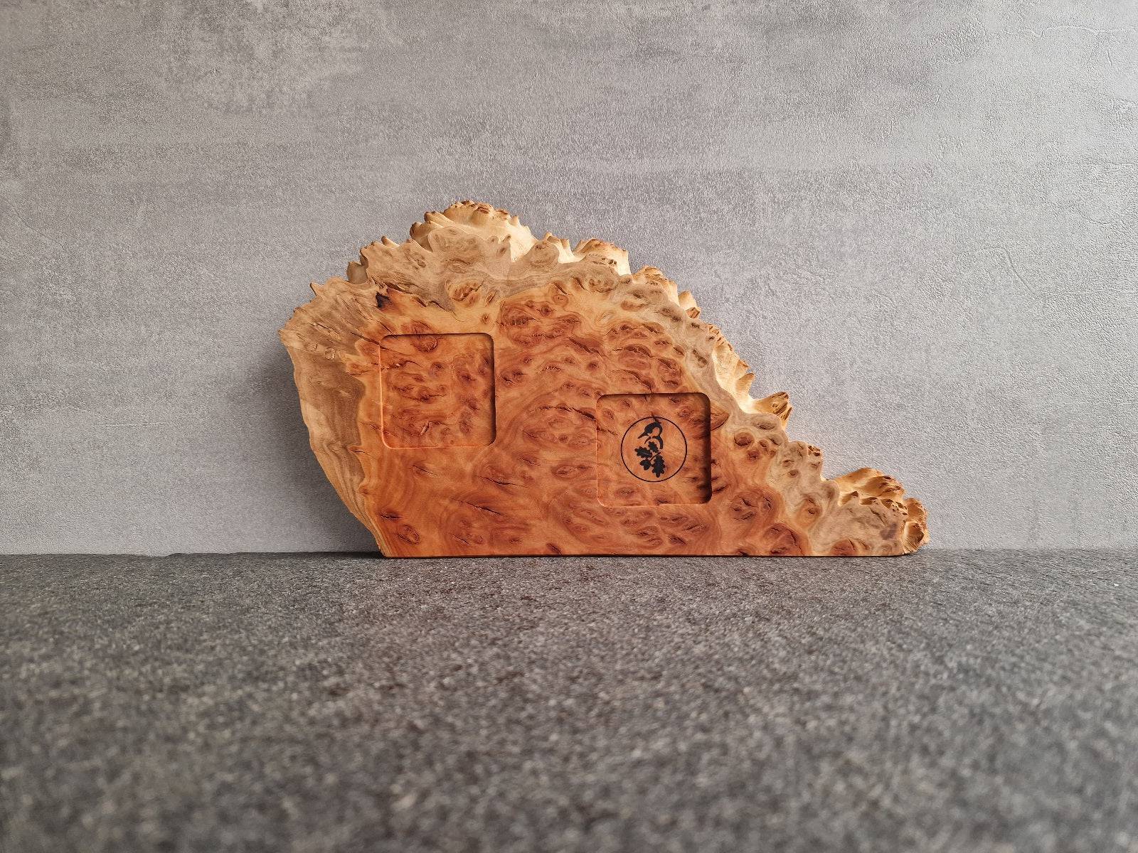 Einen wahre Schönheit: Holzuntersetzer aus Goldfield für Pfeffer- und Salzmühle.