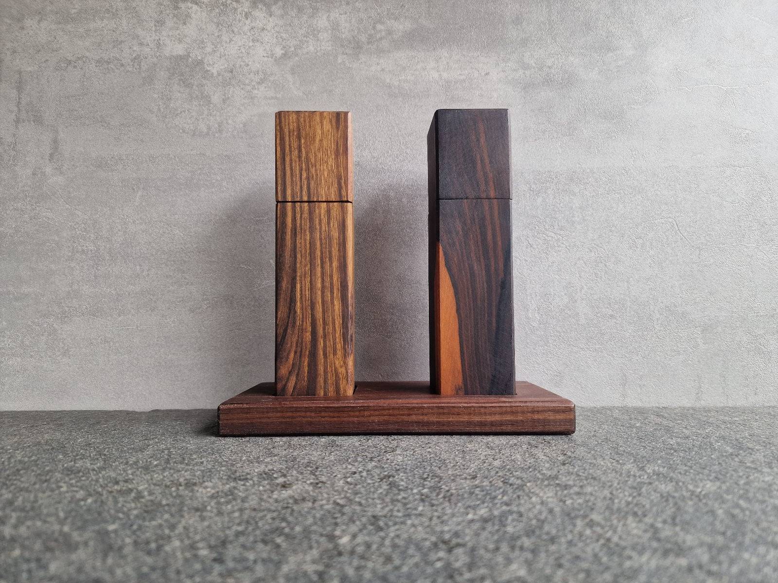 Mühlen-Set: Salzmühle, Pfeffermühle aus Ziricote und Ovenkol