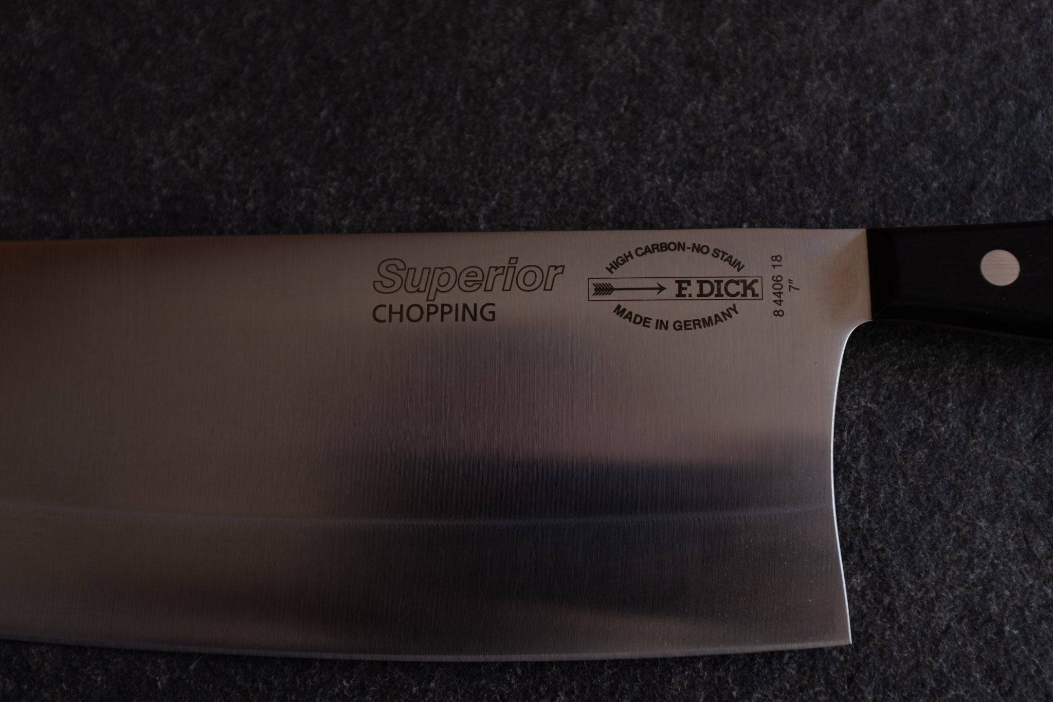 Die Klinge eines Chopping Kochmessers von Dick.