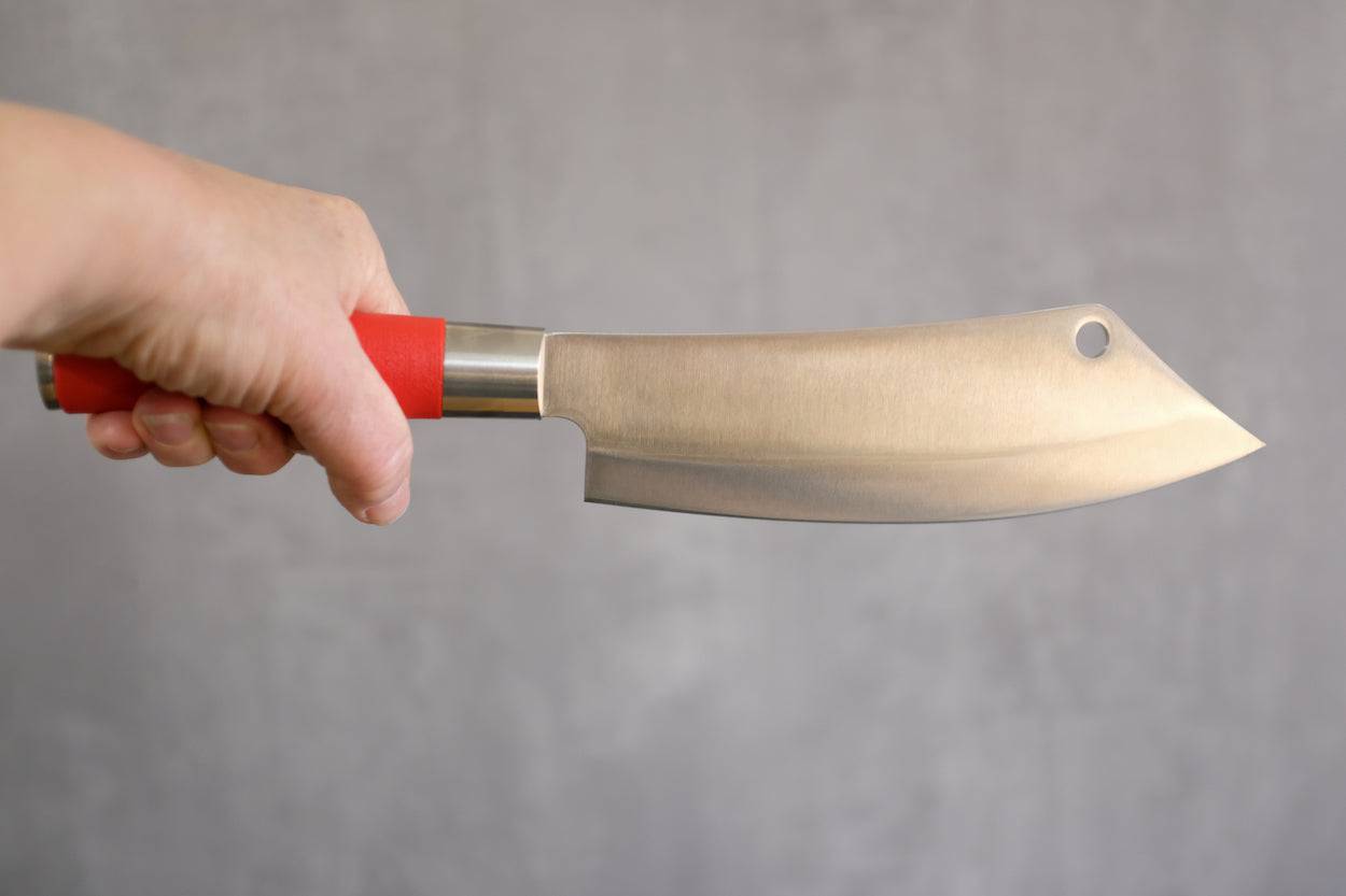 Ajax Kochmesser in einer Hand gehalten.