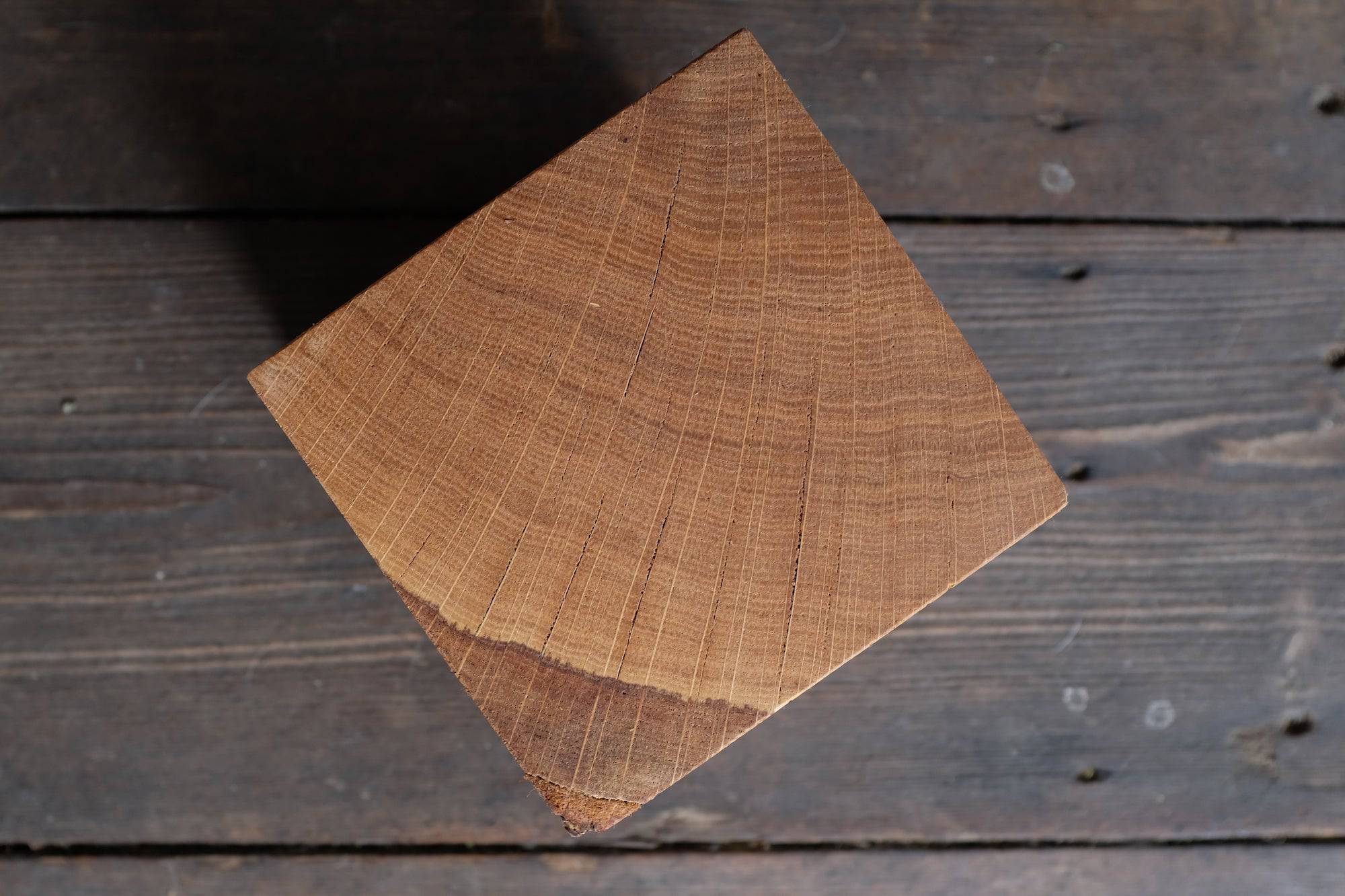 Eichenklotz von oben fotografiert