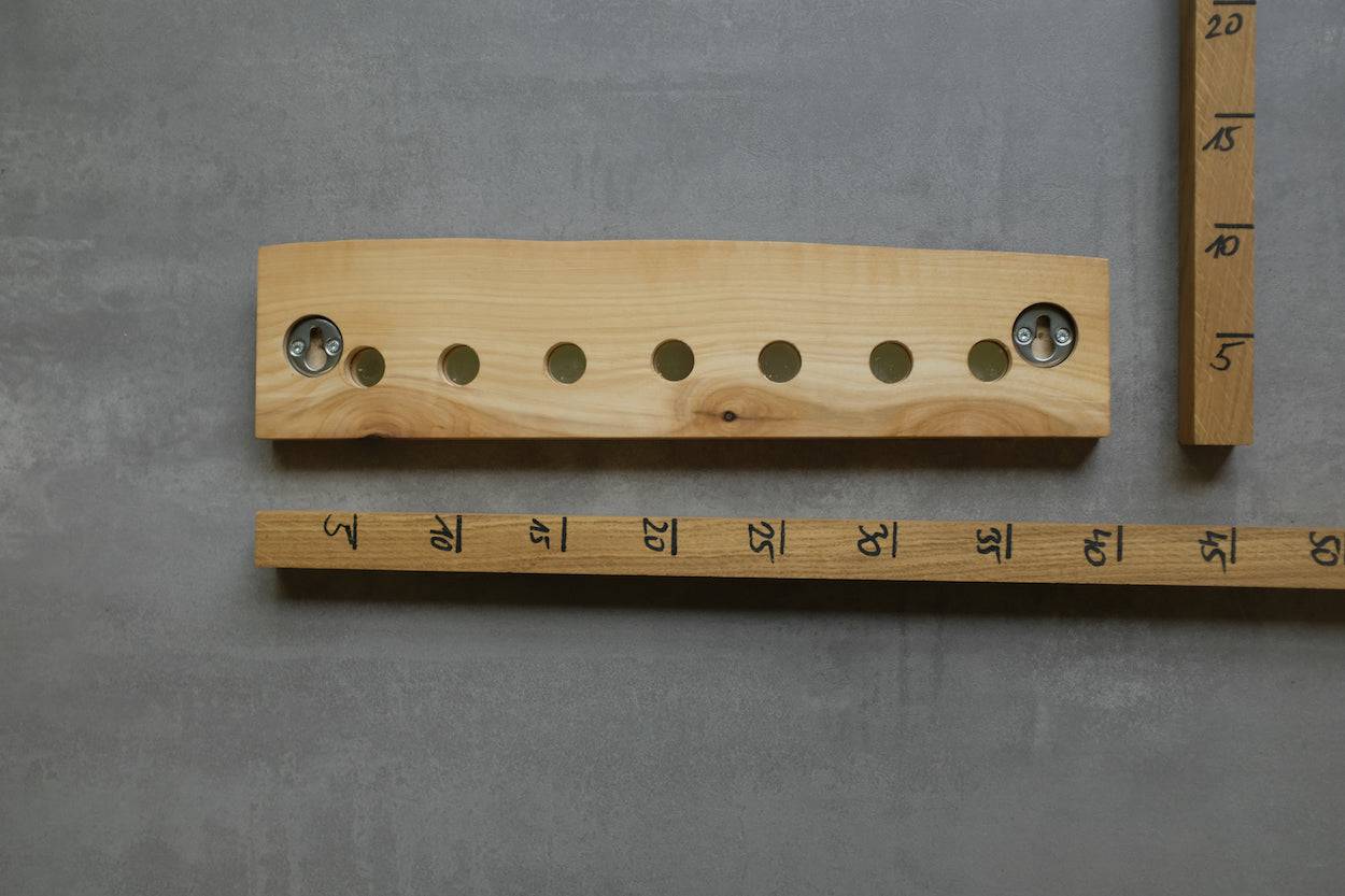 Rückansicht Messerhalter Vogelbeere mit 7 Neodym Magneten