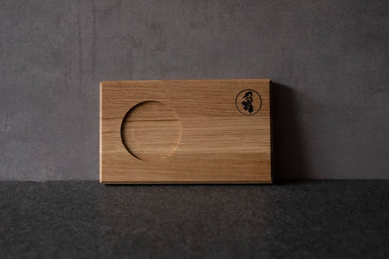 Holz Tablett für Cappuccinotasse aus Eiche