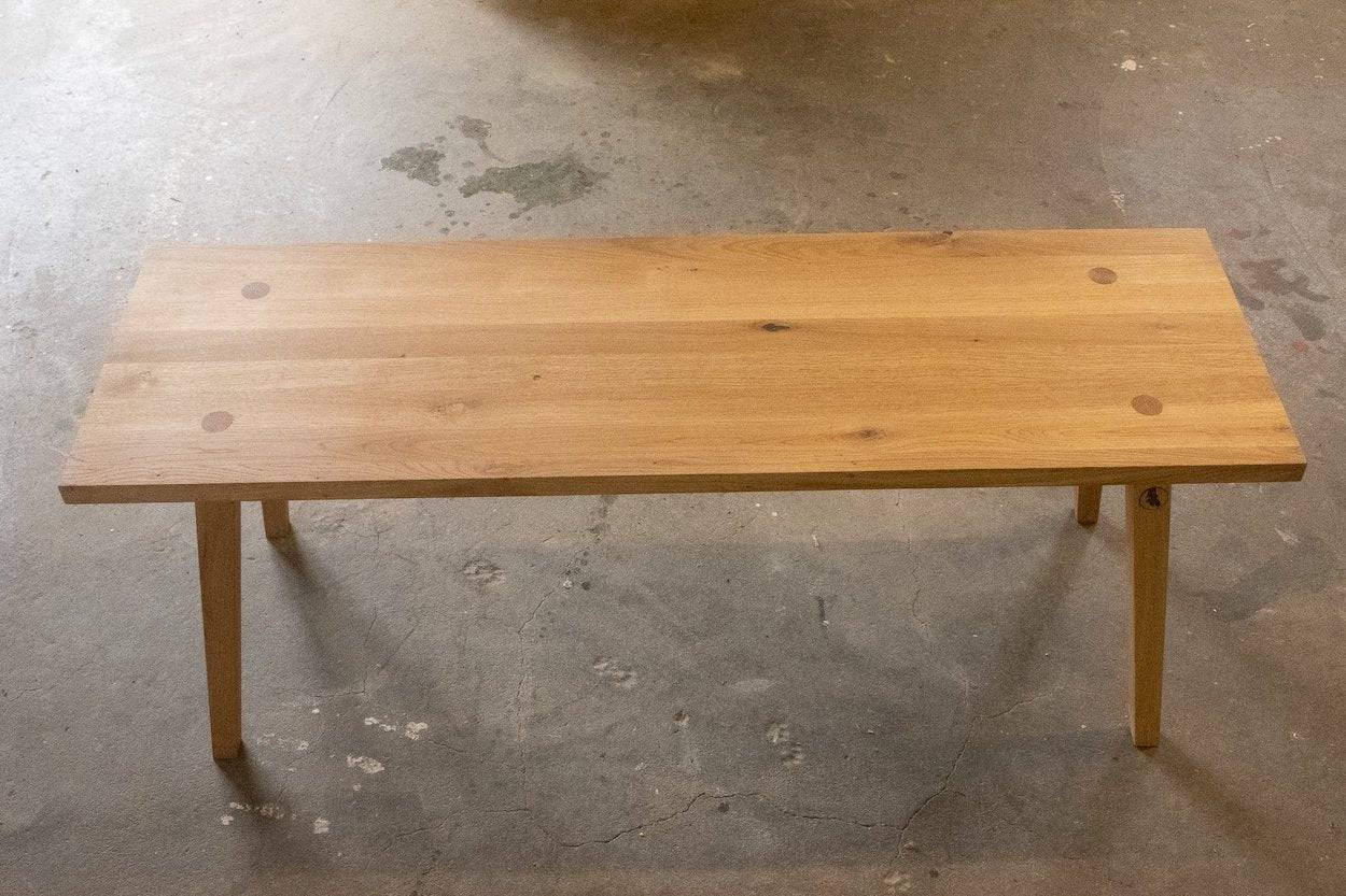 Bank ohne Rückenlehne aus Eiche