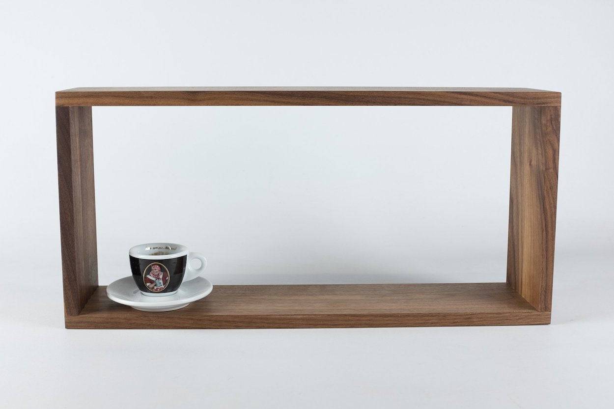 rechteckiges Küchenregal aus Nussholz