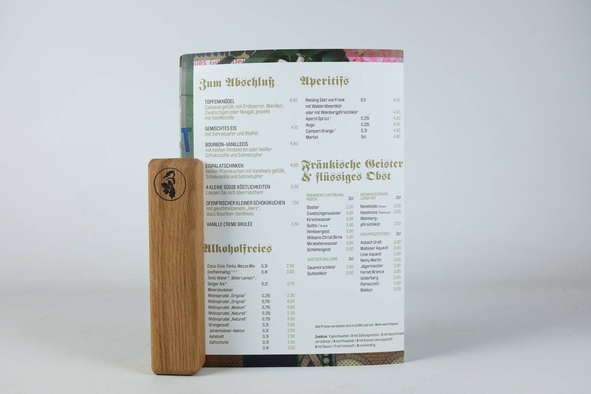 Menükartenhalter Holz massiv Aschenroth - Spessartbrett