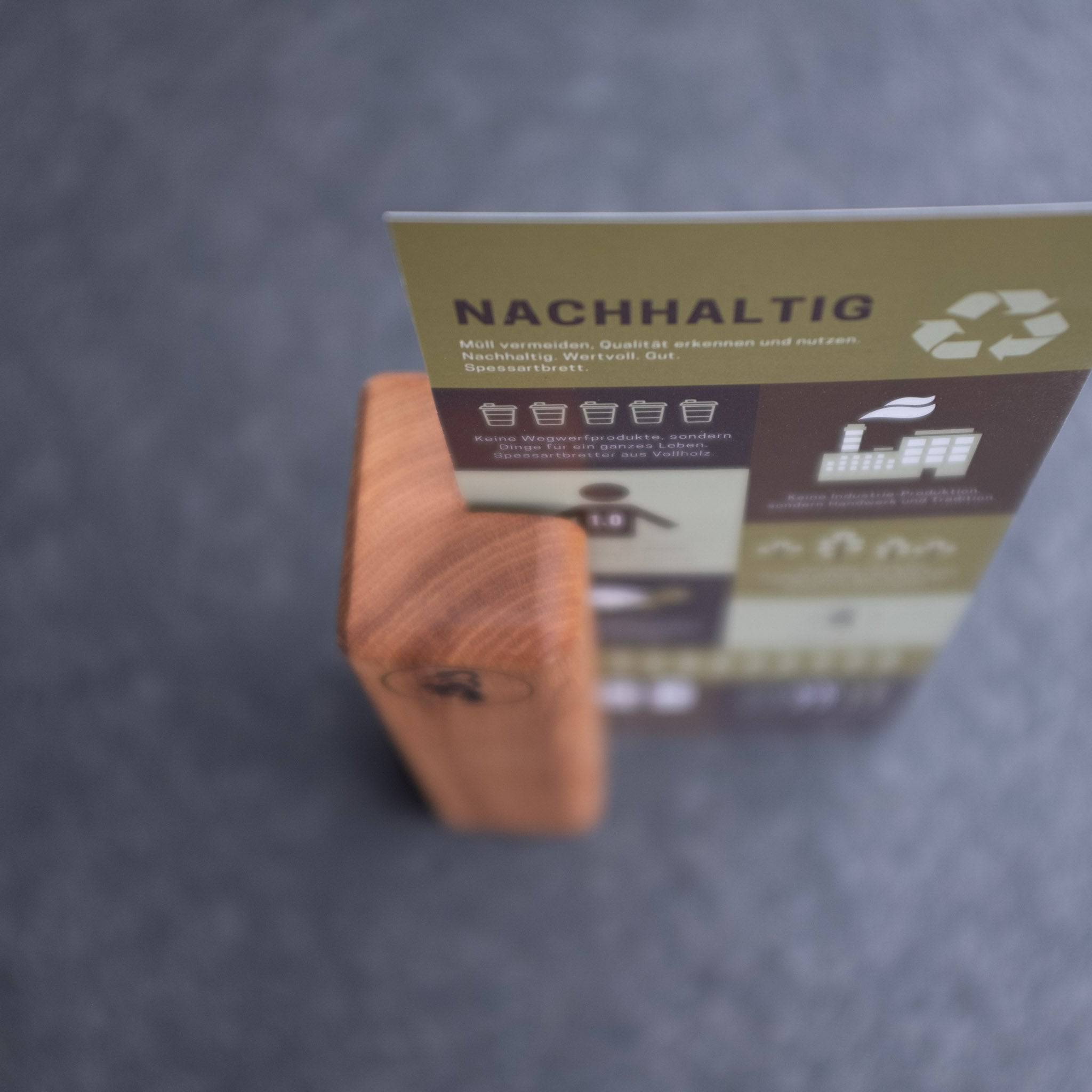 Menükartenhalter Holz massiv Aschenroth - Spessartbrett