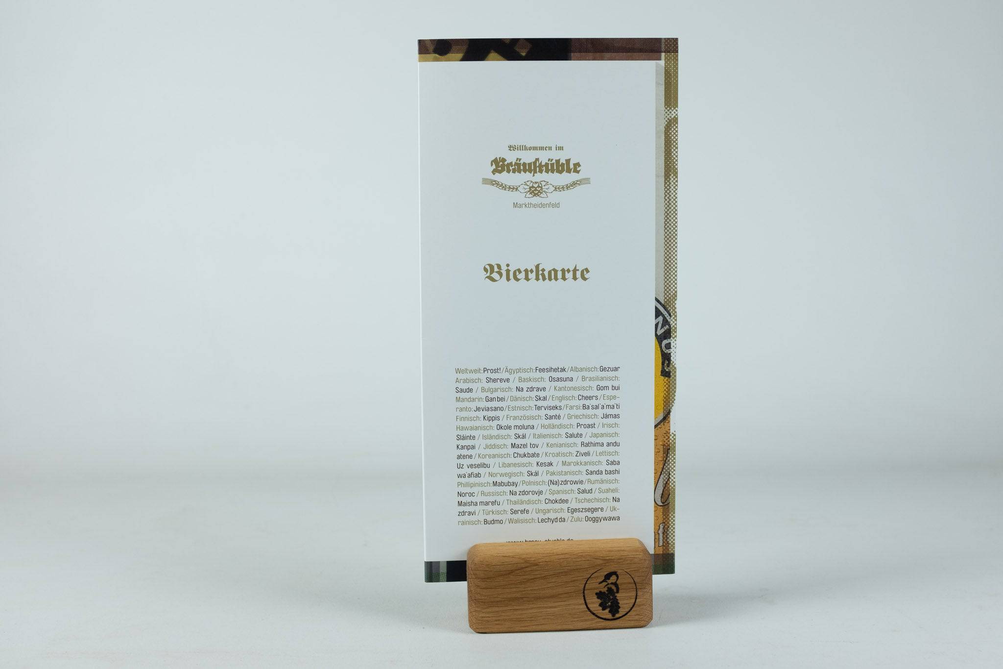 Tischkarten Halter Eiche massiv Wildente - Spessartbrett