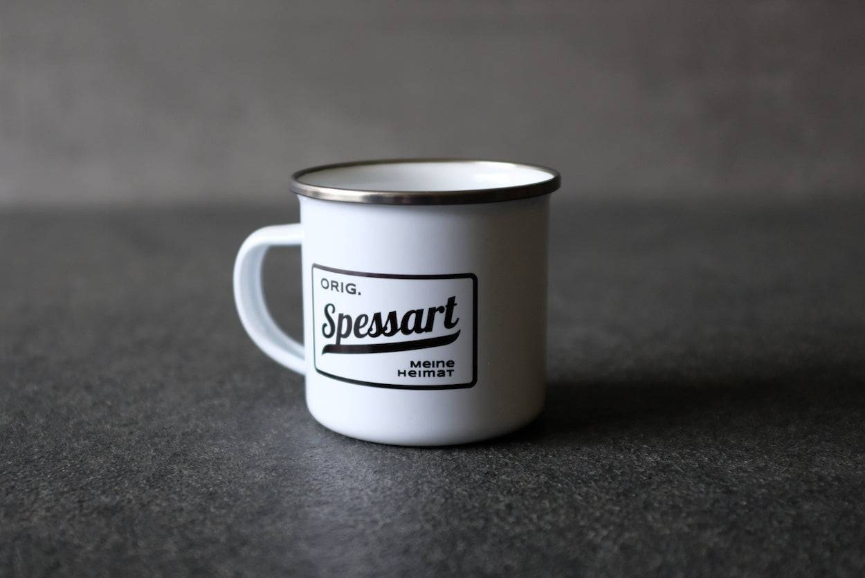 Emaille Tasse "Spessart Meine Heimat" - Spessartbrett