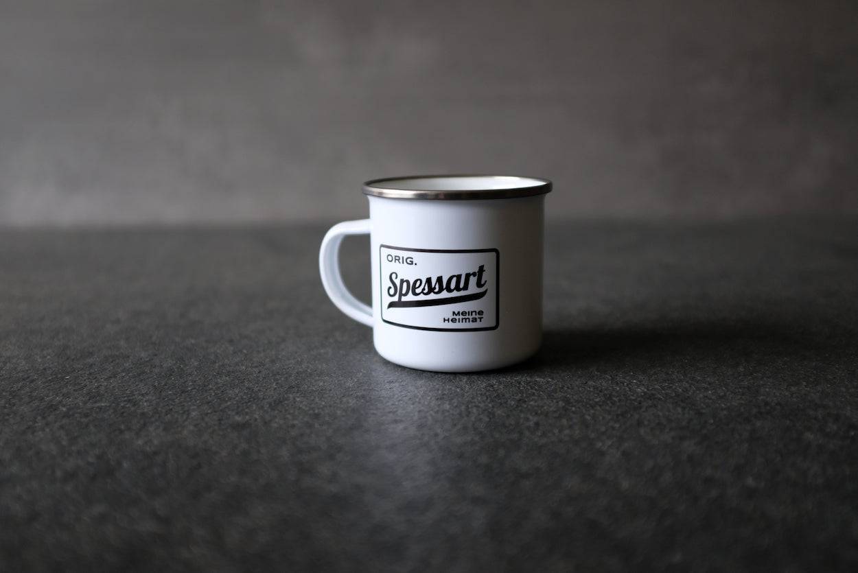 Emaille Tasse "Spessart Meine Heimat" - Spessartbrett