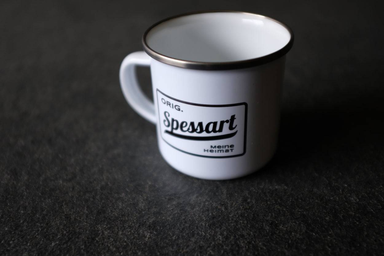 Emaille Tasse "Spessart Meine Heimat" - Spessartbrett