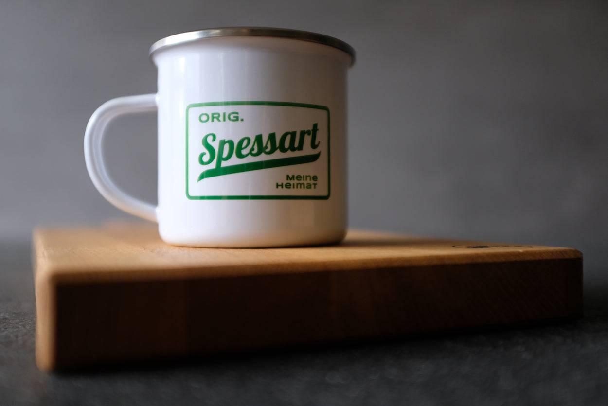 Emaille Tasse "Spessart Meine Heimat" - Spessartbrett
