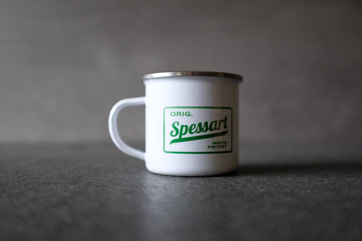 Emaille Tasse "Spessart Meine Heimat" - Spessartbrett