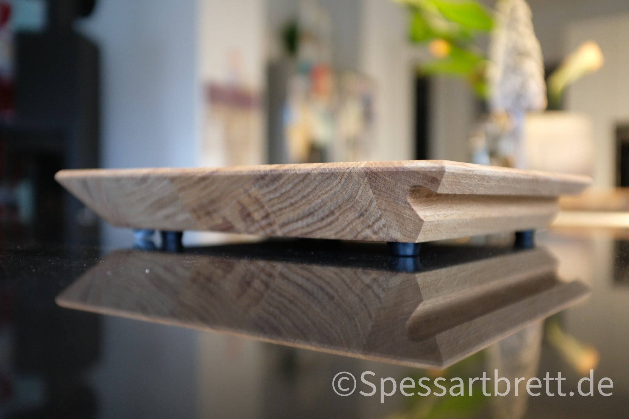 Eiche massiv Gleitbrett mit Schweizer Kanten für Vorwerk Thermomix.