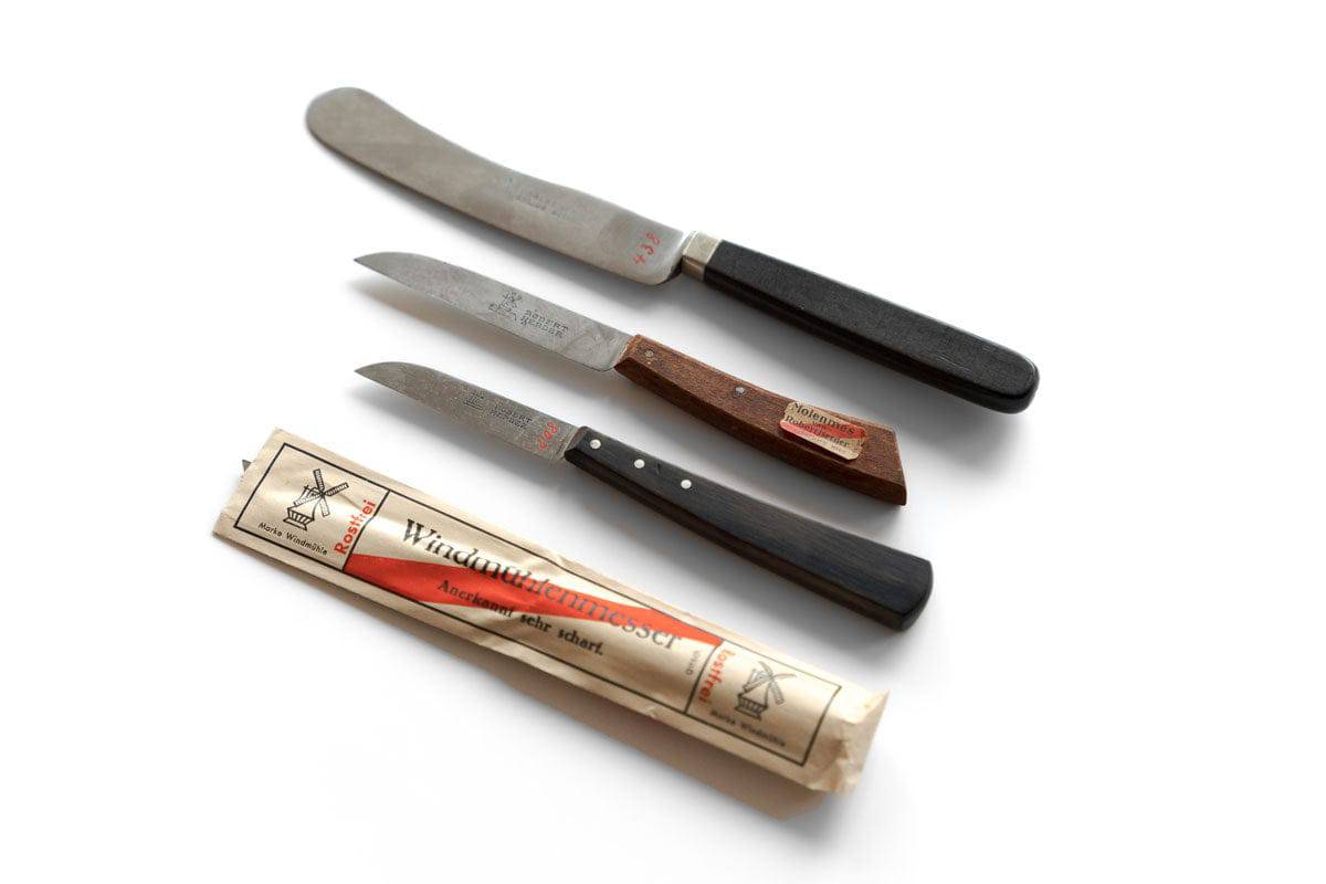 Alte Windmühlenmesser vor 150 Jahren. Geschichte des Buckels Messers.
