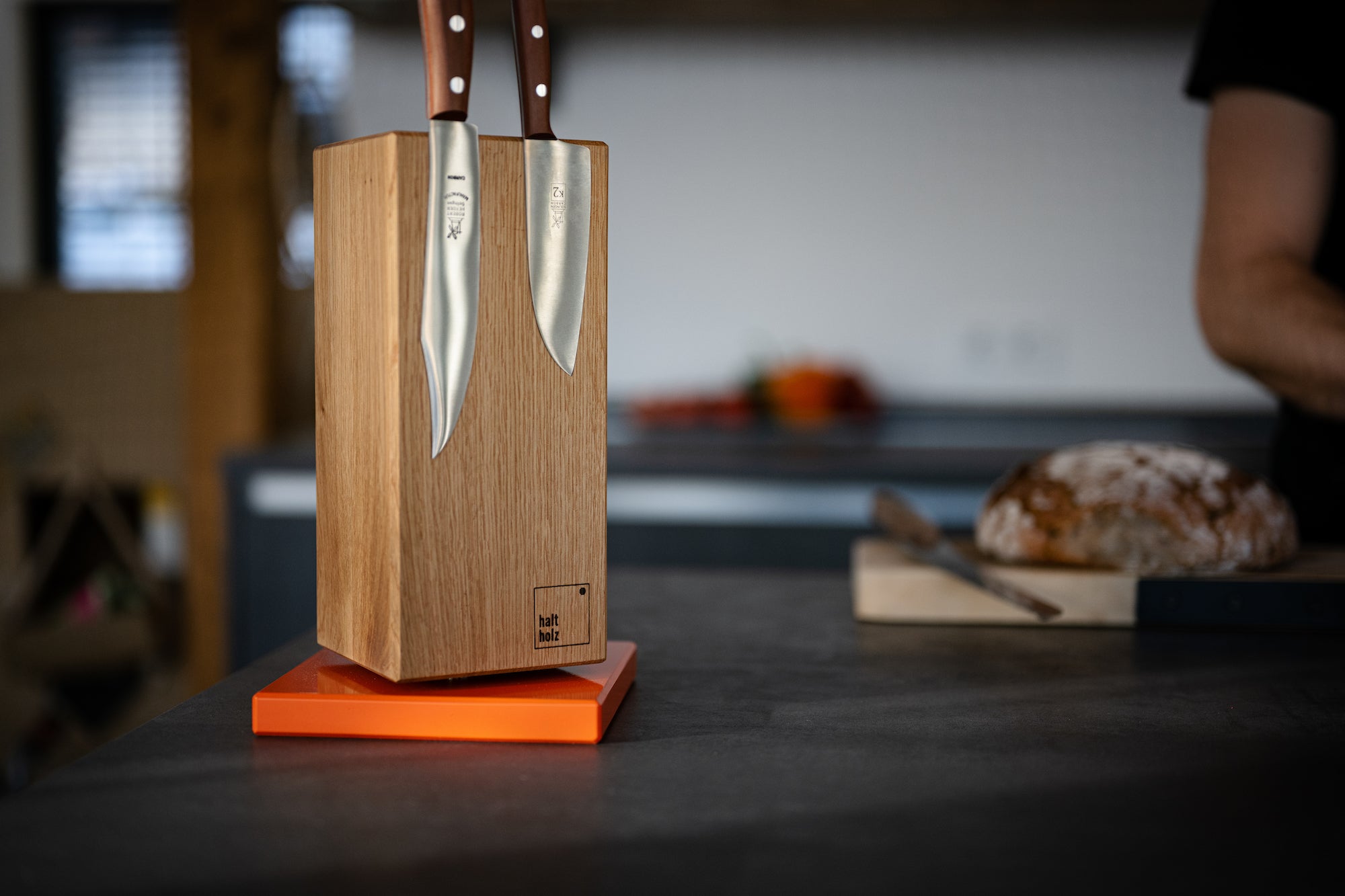 Messerblock magnetisch mit zwei Küchenmesser