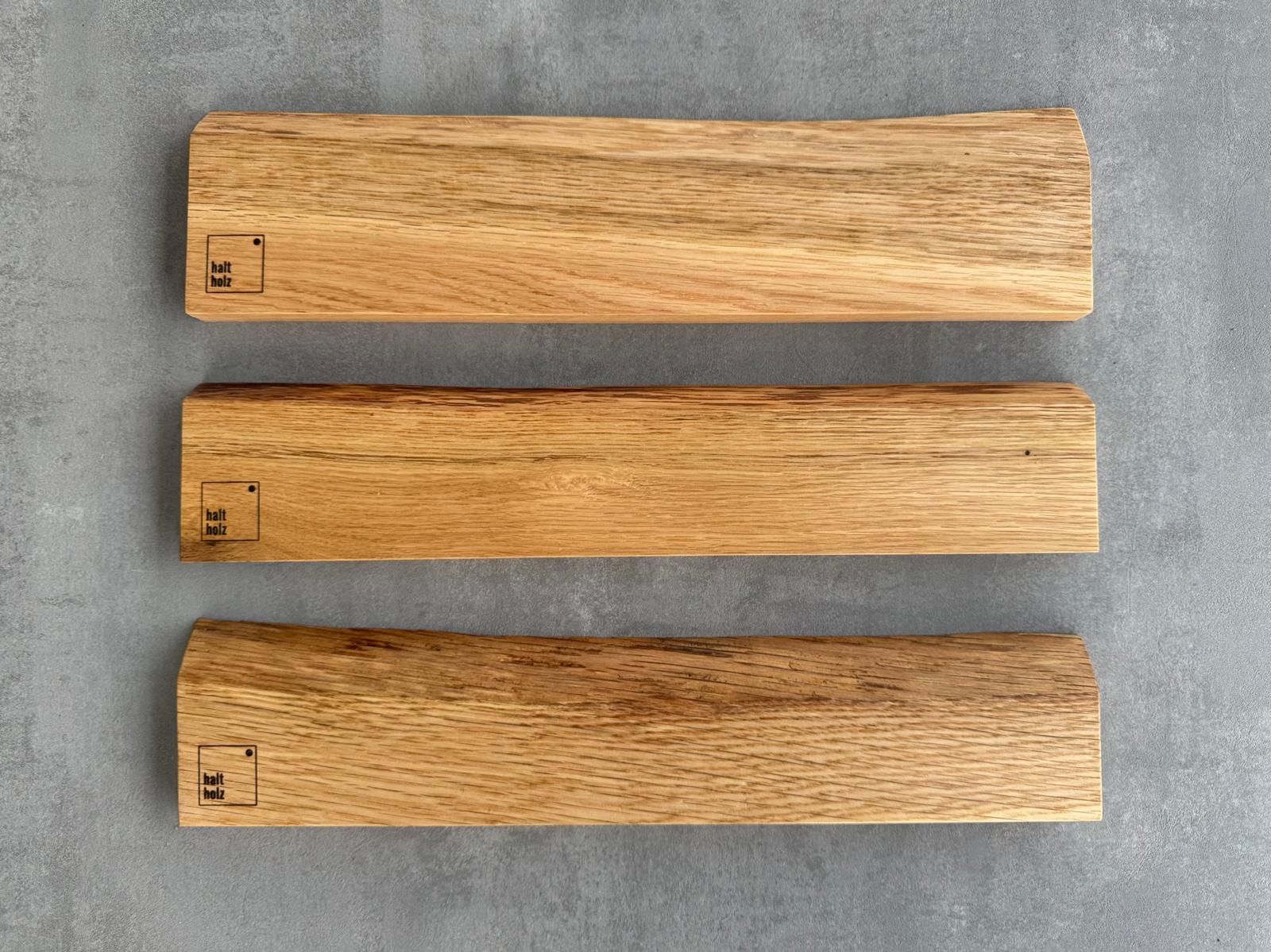 Verschiedene magnetische Messerleisten aus Eiche – handgefertigt im Spessart