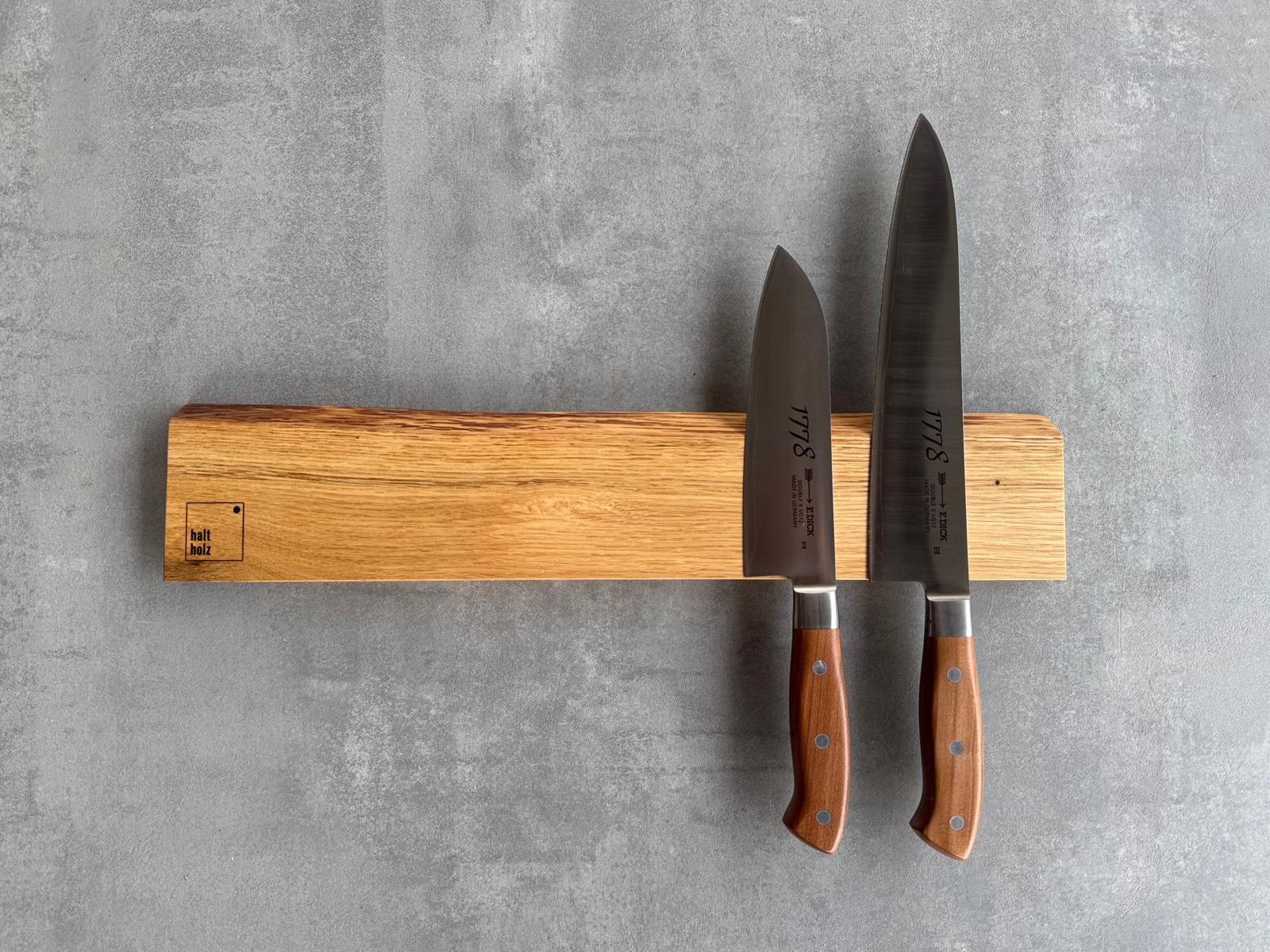 Magnetischer Messerhalter aus Spessart-Eiche. Massivholz, handgefertigt