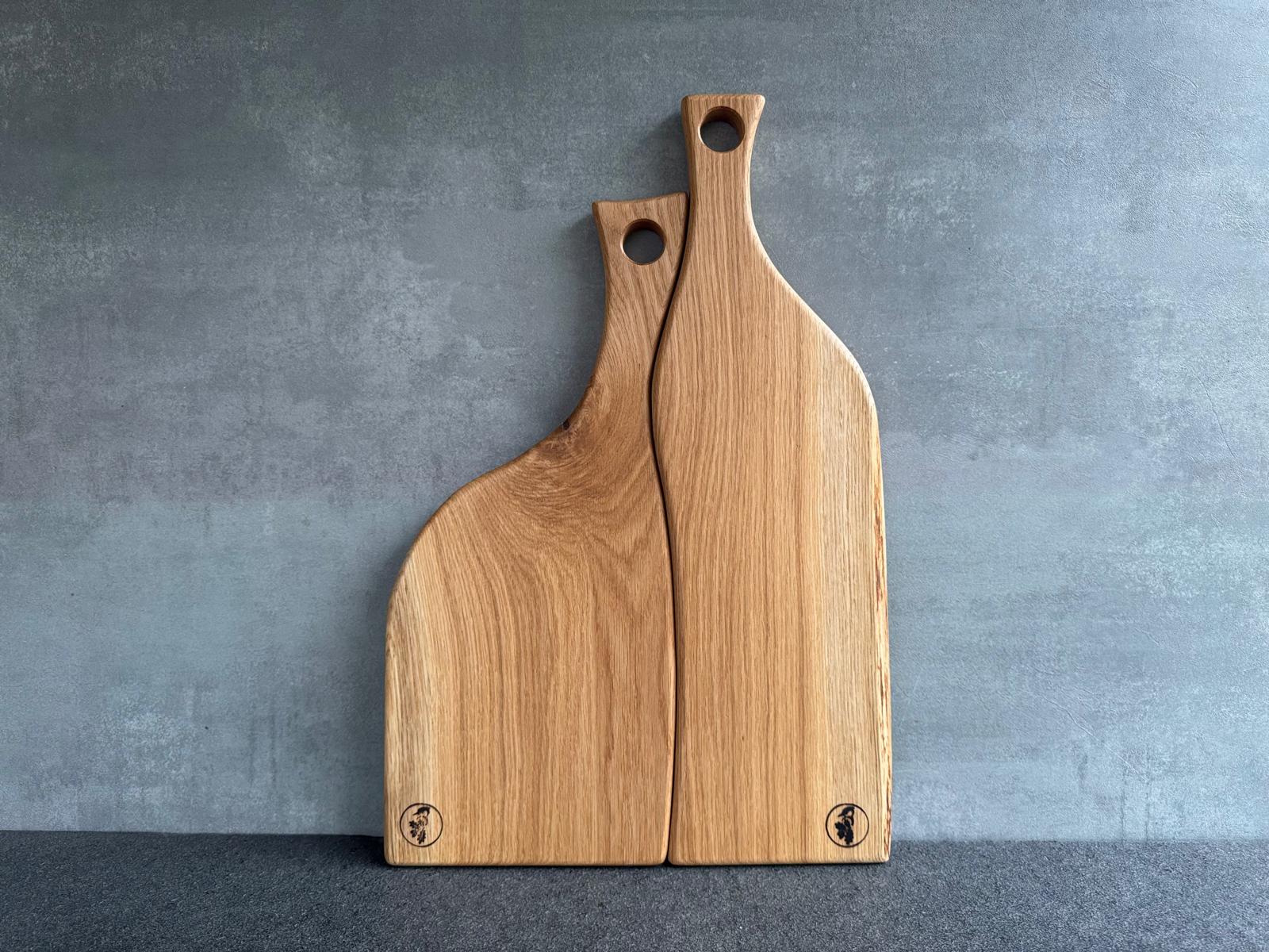 Zwei Herzen, zwei Bretter-  Handgefertigte Partnerbretter aus Eiche No. 1504