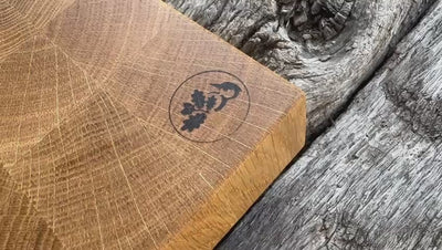 Kurzfilm über ein Eiche Stirnholz Schneidebrett – massiv, 4 cm dick