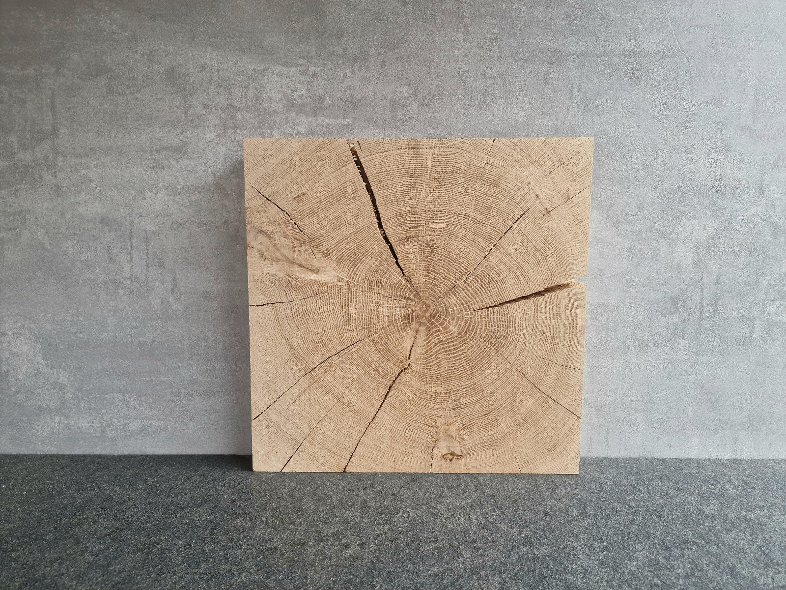 Holz Bild aus Eiche Hirnholz in quadratischer Form